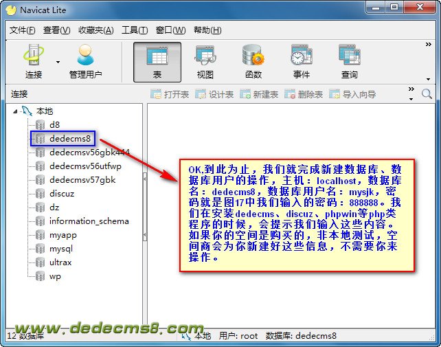 教你使用Navicat Lite新建mysql用户、数据库 by www.cuoxin.com