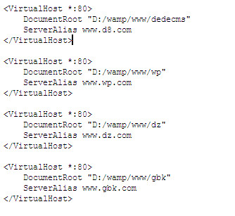 wamp集成环境开启虚拟主机多站点功能BY织梦吧