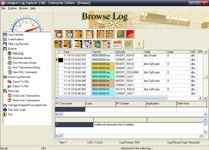 恢复误删数据（SQL Server 2000）－－Log Explorer