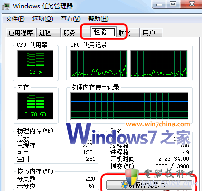 Win 7读写硬盘的软件和进程