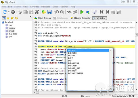 Navicat for MySQL 与 MySQL-Front比较