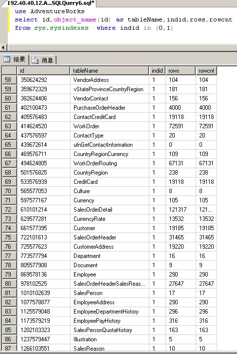 SQL Server技巧之快速得到表的记录总数