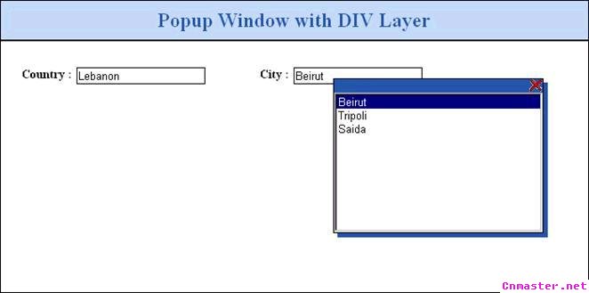 ASP.NET1.0/2.0里用DIV层元素弹出窗体