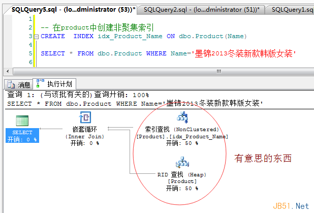 Sql Server中的非聚集索引详细介，