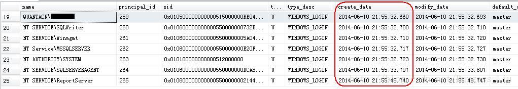 获取SQL Server2014的安装时间，sqlserver2014