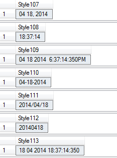 Sql中将datetime转换成字符串的方法