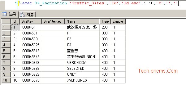 SQL Server 千万数量级 分页 存储过程