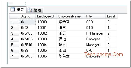 SQL Server 2008 中的hierarchyid类型应用