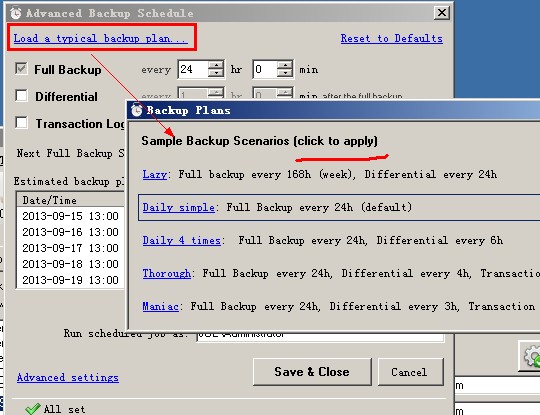 SQLBackupAndFTP 数据库自动备份软件使用教程