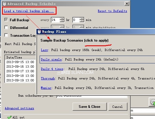 SQLBackupAndFTP 数据库自动备份工具