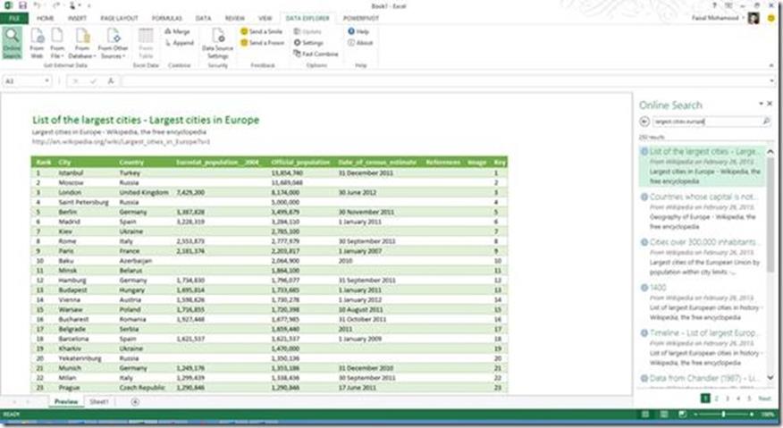 SQL Server 2014新特性Data Explorer ForExcel的特点