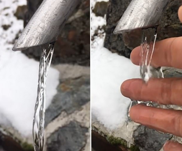 罕见！意摄影师拍摄层流现象 流水瞬间静止如冰柱